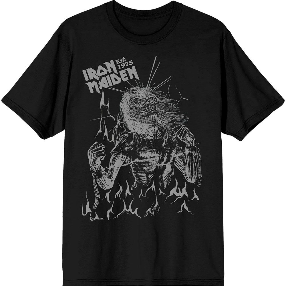 Iron Maiden - Est. 1975 Life After Death Flames Heren T-shirt - Zwart